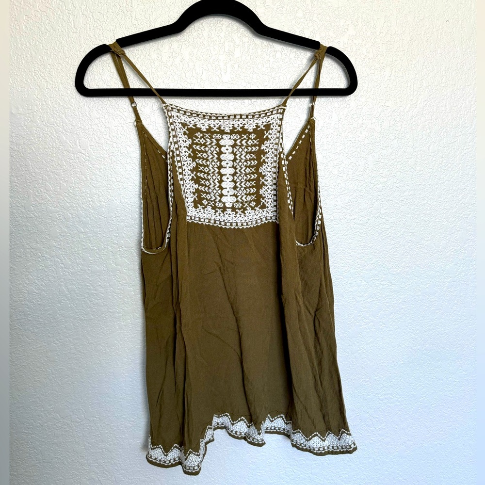 Urban Outfitters open-back olive tank top - L